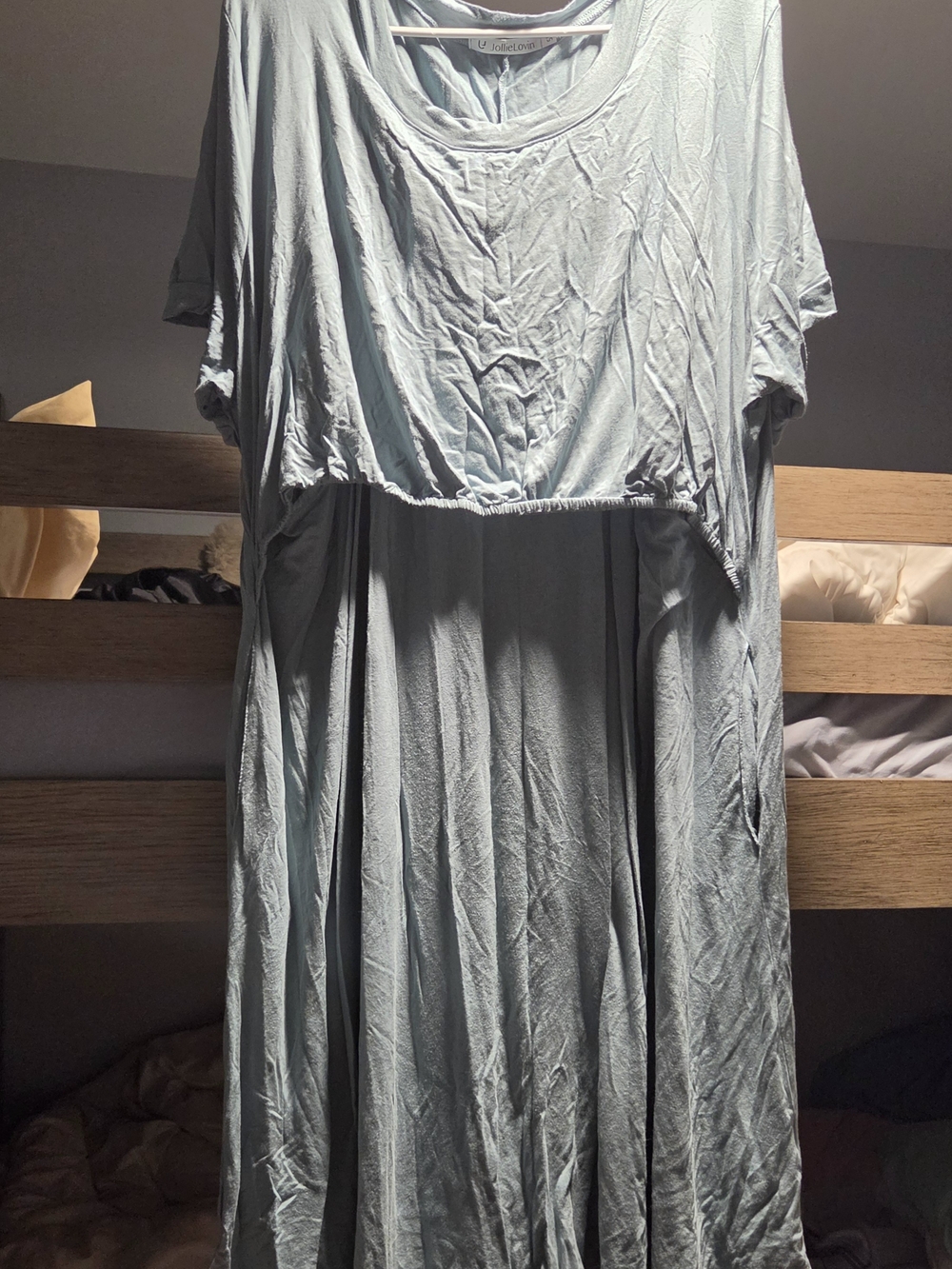 Light Blue Women's Nursing Gown - JollieLovin